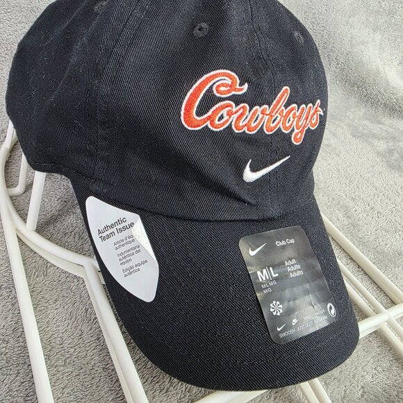 Nike Cowboys Club Cap M/L Black Cotton Adjustable Unstructured On-Field OSU - Picture 2 of 9
